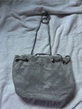 Silver Metallic Chainmail Shoulder Bag - Unbranded